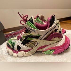 Balenciaga Track 2 Sneakers - Pink and Green